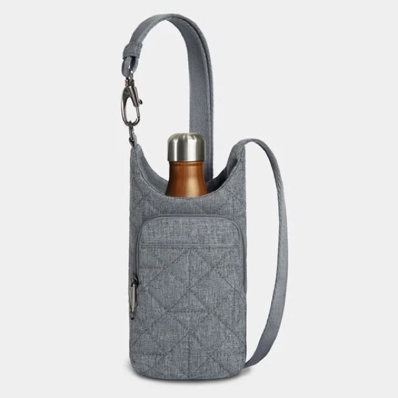 Travelon Other - Travelon Anti-Theft Boho Insulated Water Bottle Tote - Geo Gray Heather